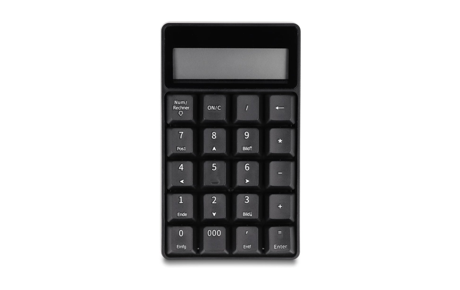 DeLOCK 2-in-1 – Nummernblock – 2,4 GHz USB-A (Nano-Empfänger) – mit Taschenrechner – Schwarz