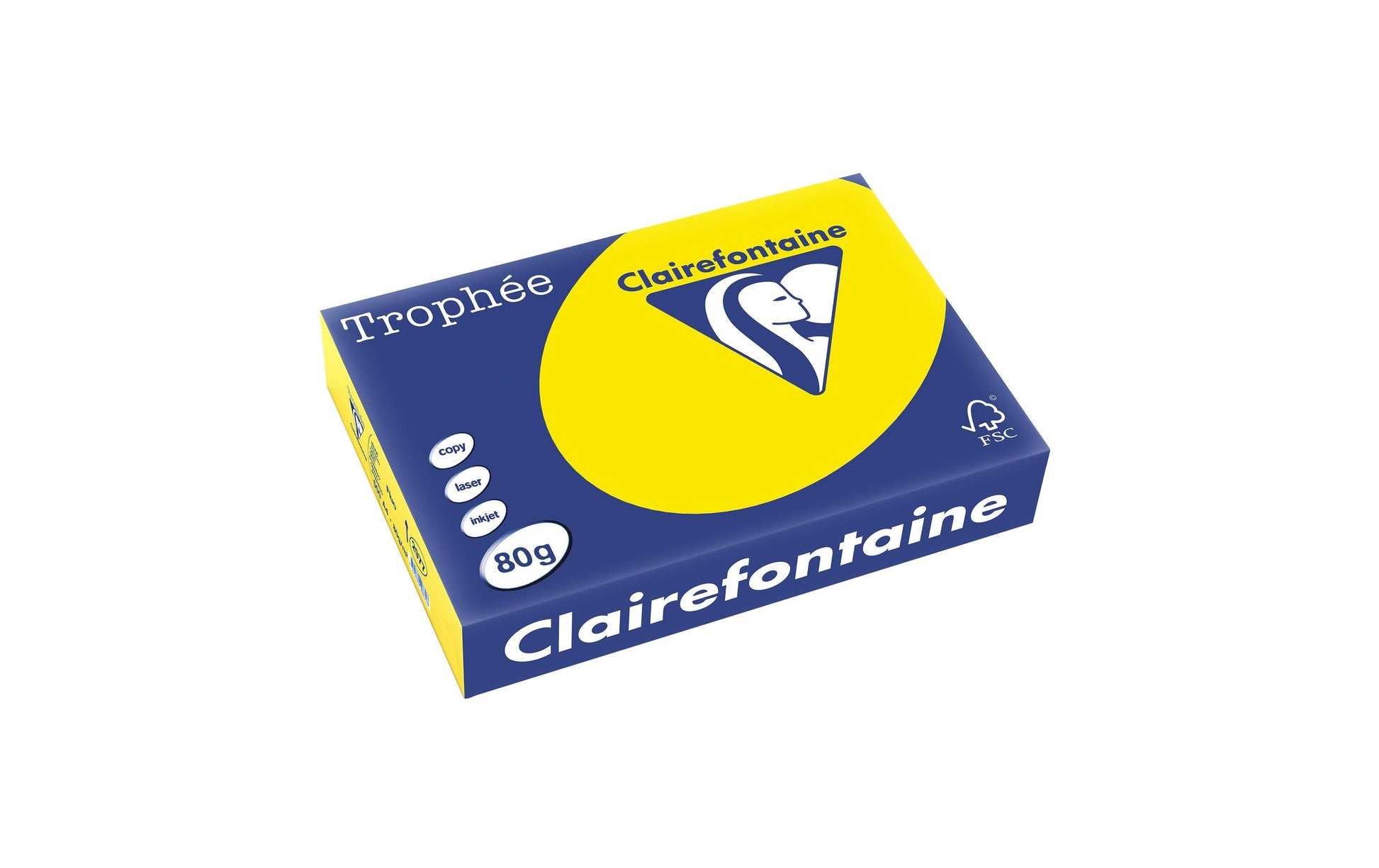 Clairefontaine Kopierpapier – A4, 80 g/m², Neongelb – für Inkjet/Laser/Kopierer – FSC, EU Ecolabel – 500 Blatt