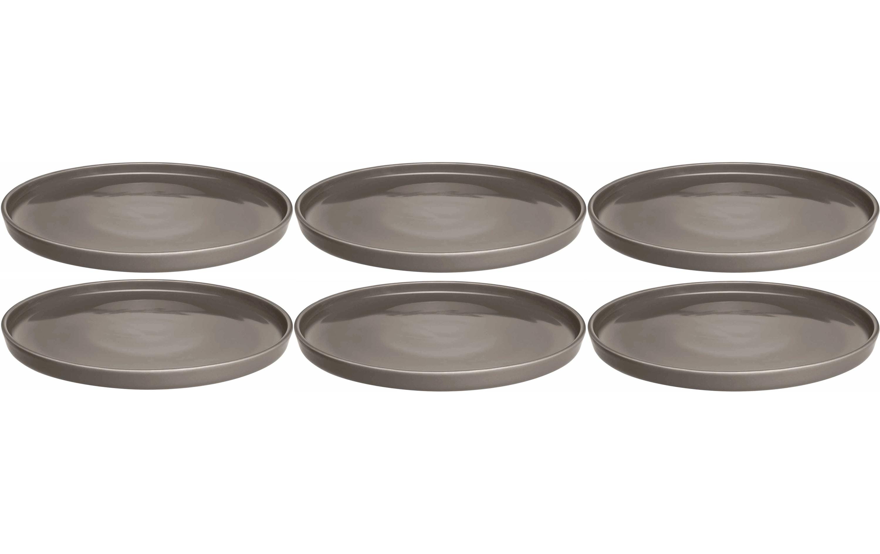 LEONARDO Roma Teller – Ø 22 cm, Keramik, taupe, spülmaschinenfest, mikrowellenfest, 6 Stück