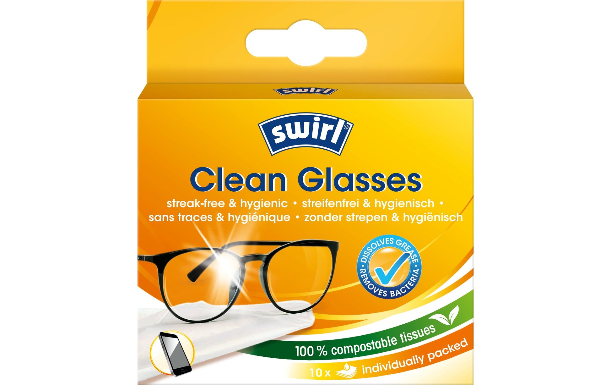 Swirl Brillenputztuch – ohne Duft – für Brille – 10 Stk.