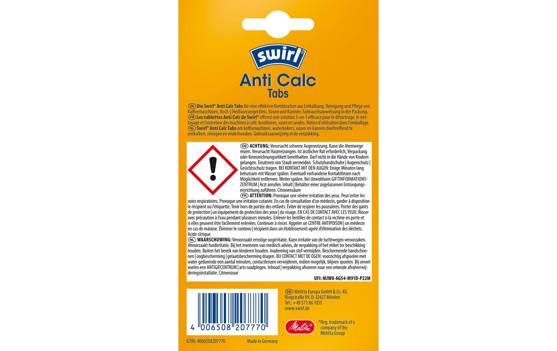 Swirl Anticalc Entkalker für Kaffeemaschinen – 74 g, 4 Tabletten