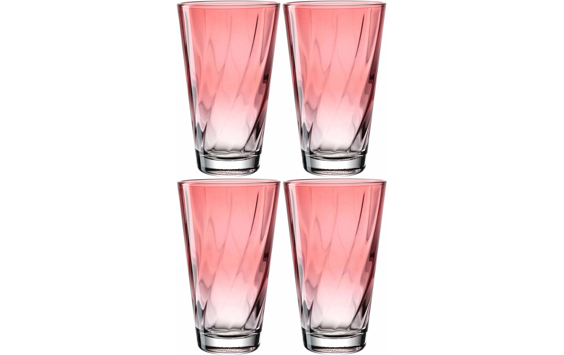 LEONARDO Trinkglas – 0,30 l, Glas, Rot, Lackiert, Spülmaschinenfest, 4 Stück