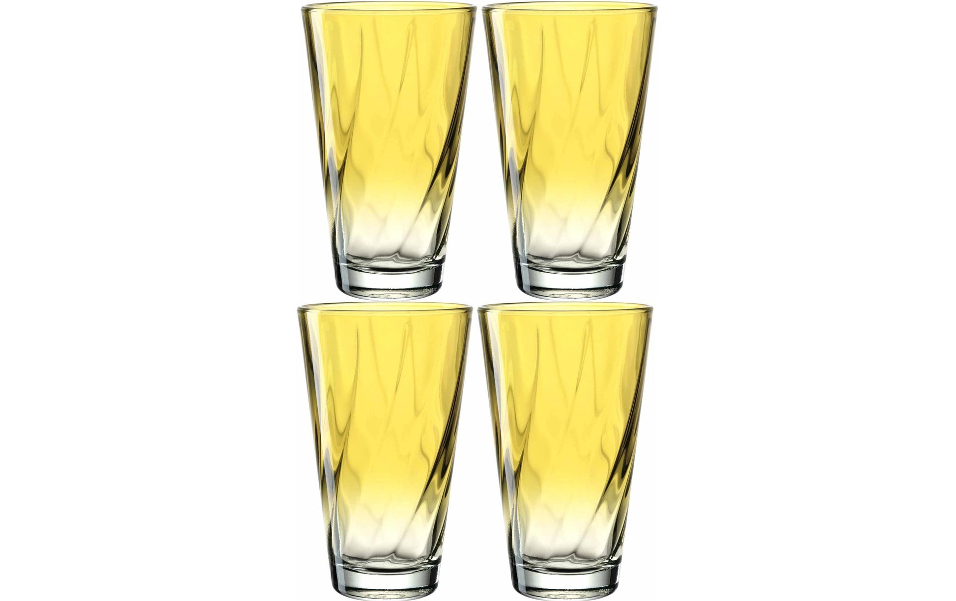 LEONARDO Trinkglas – 0,30 l, Glas, Gelb, spülmaschinenfest, 4 Stück