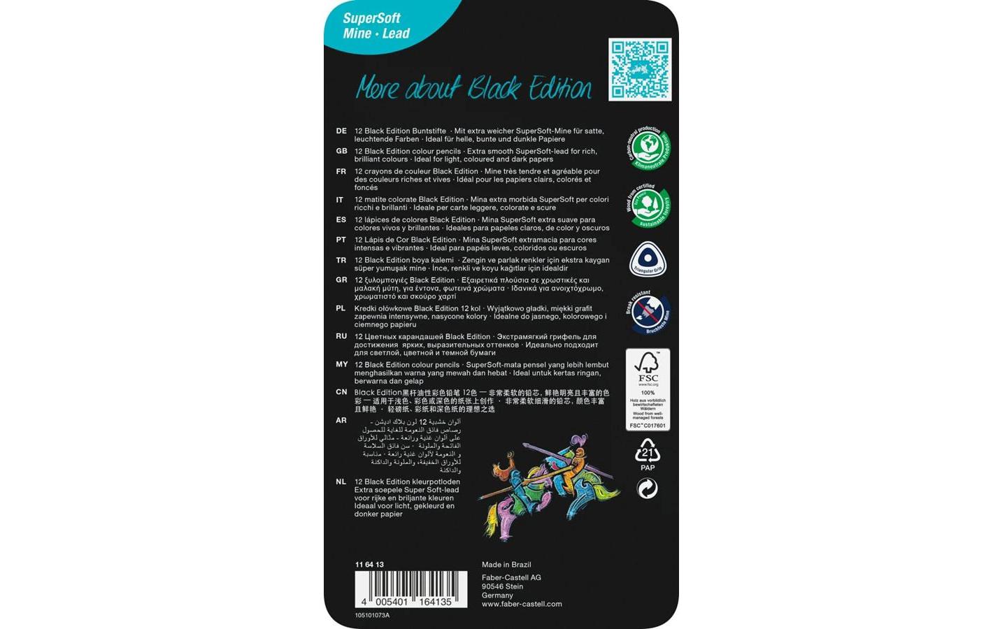 Faber-Castell Farbstifte Classic – 12 Farben, im Metalletui, Ø 3 mm, dreikantig, FSC