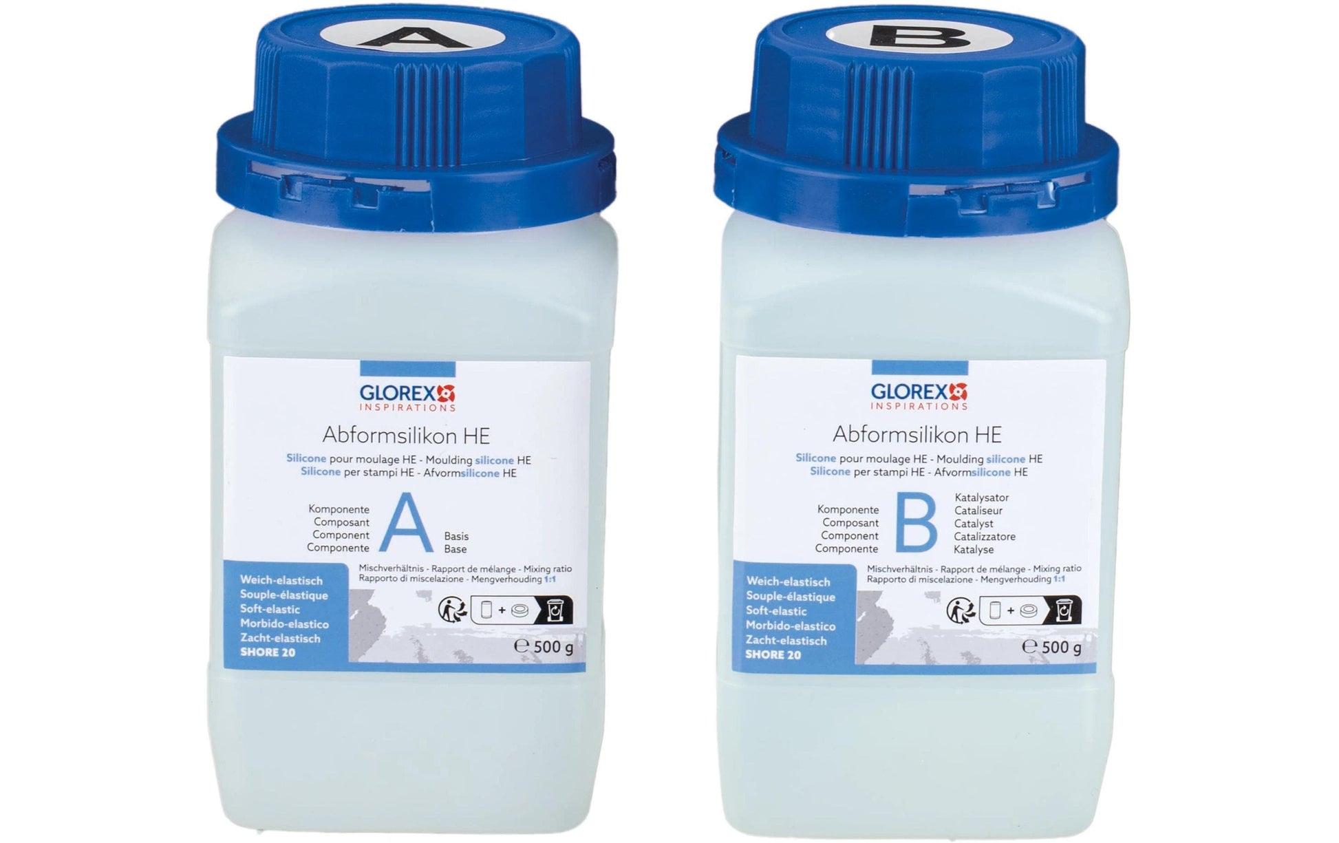 GLOREX Hochelastische Abformmasse – 2 × 500 g – lufthärtend
