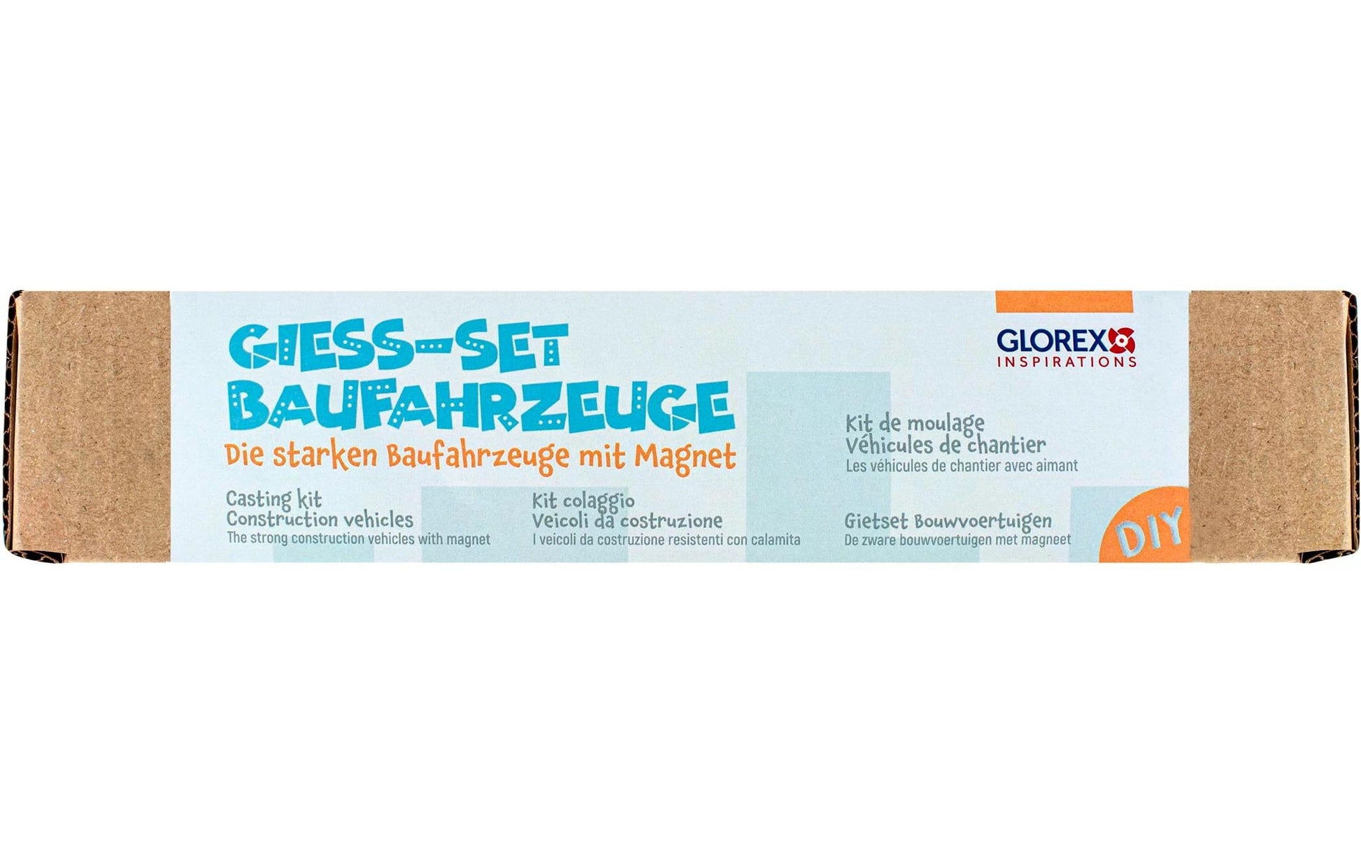 Glorex – Giessharz-/Resin-Set Baufahrzeuge – 6 Motive, 6 Acrylfarben – ab 6 Jahren – lufttrocknend