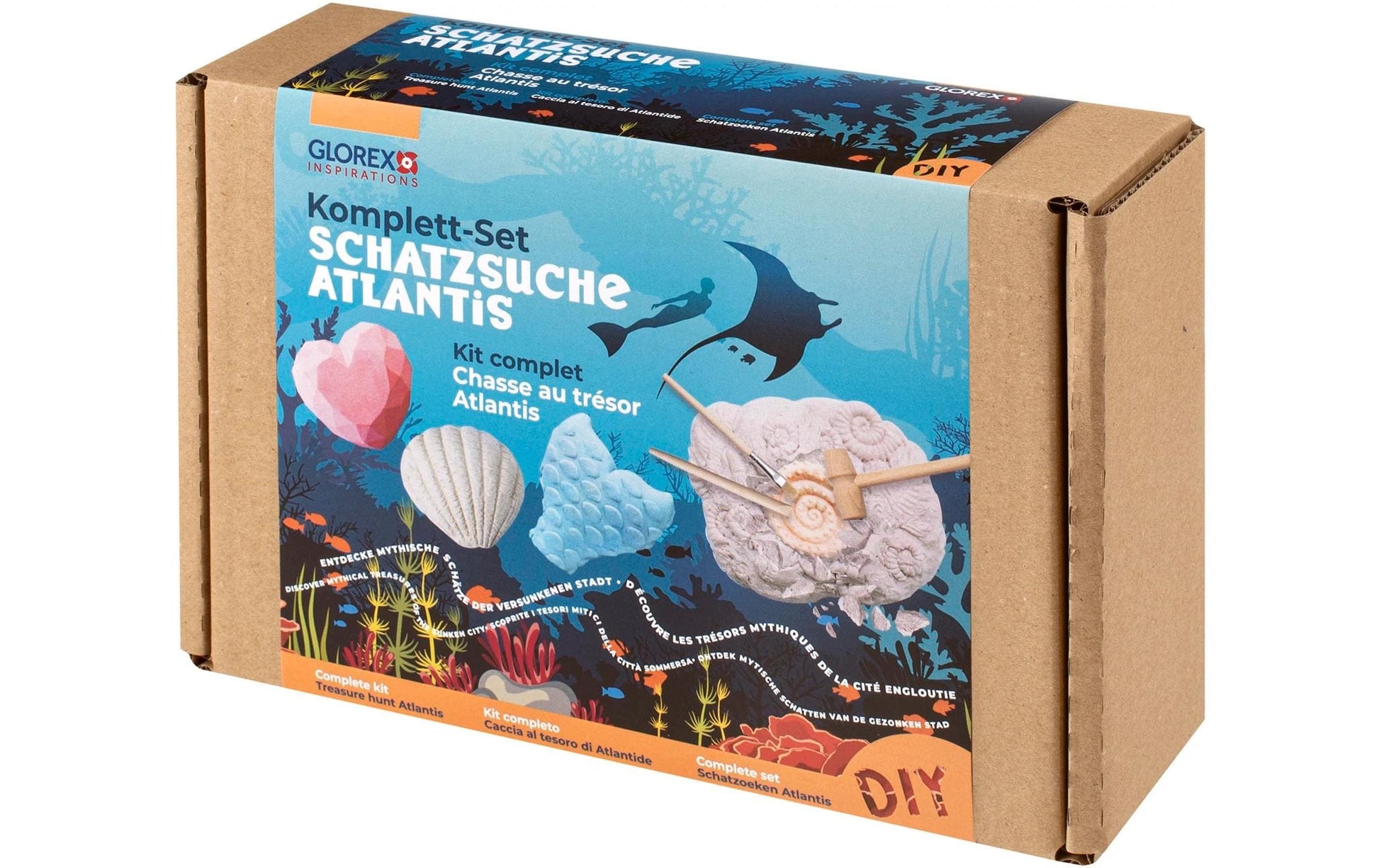 GLOREX Schatzsuche – Bastelset – Atlantis – 4 Meeresfunde – ab 4 Jahren
