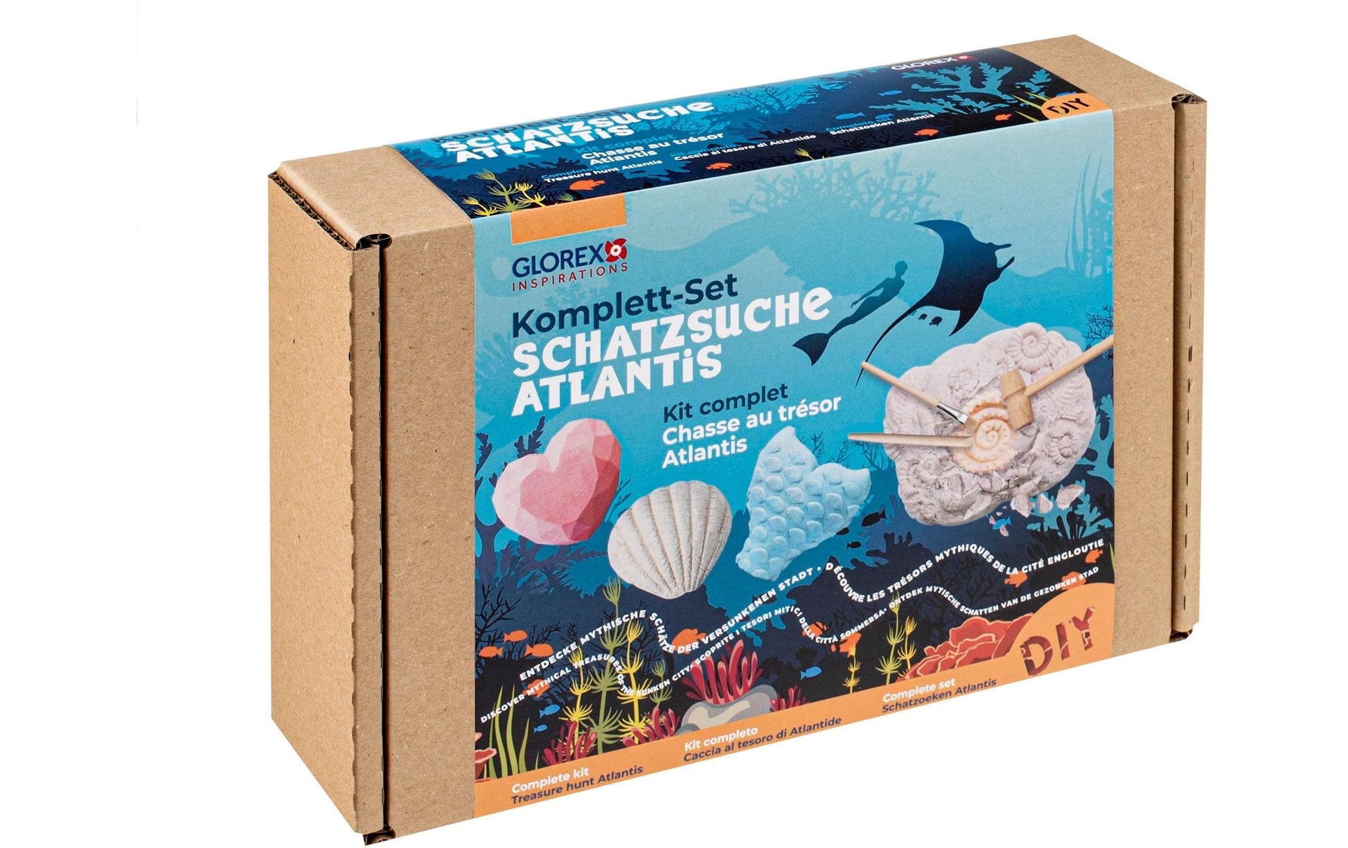 GLOREX Schatzsuche – Bastelset – Atlantis – 4 Meeresfunde – ab 4 Jahren