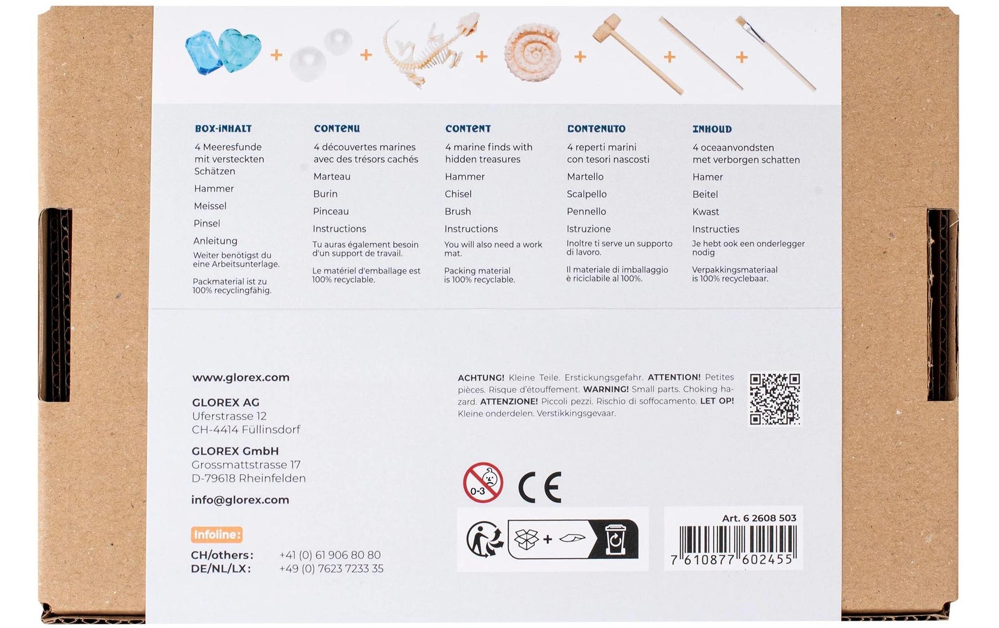 GLOREX Schatzsuche – Bastelset – Atlantis – 4 Meeresfunde – ab 4 Jahren