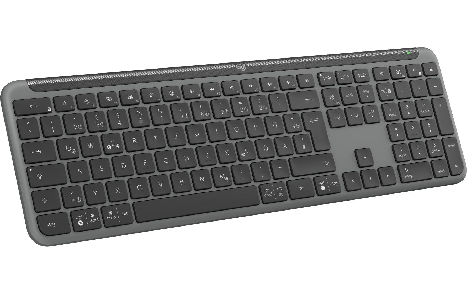 Logitech Signature Slim Wireless K950 – Tastatur, kabellos, CH-Layout (DE-CH), Grau