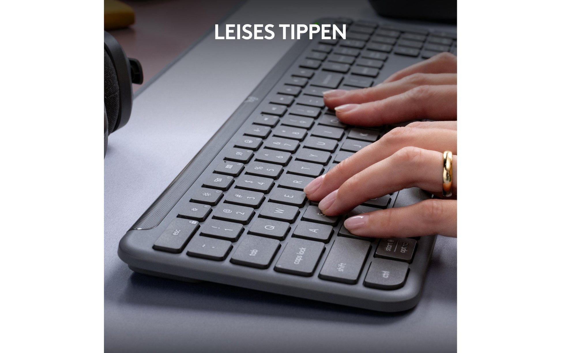 Logitech Signature Slim Wireless K950 – Tastatur, kabellos, CH-Layout (DE-CH), Grau