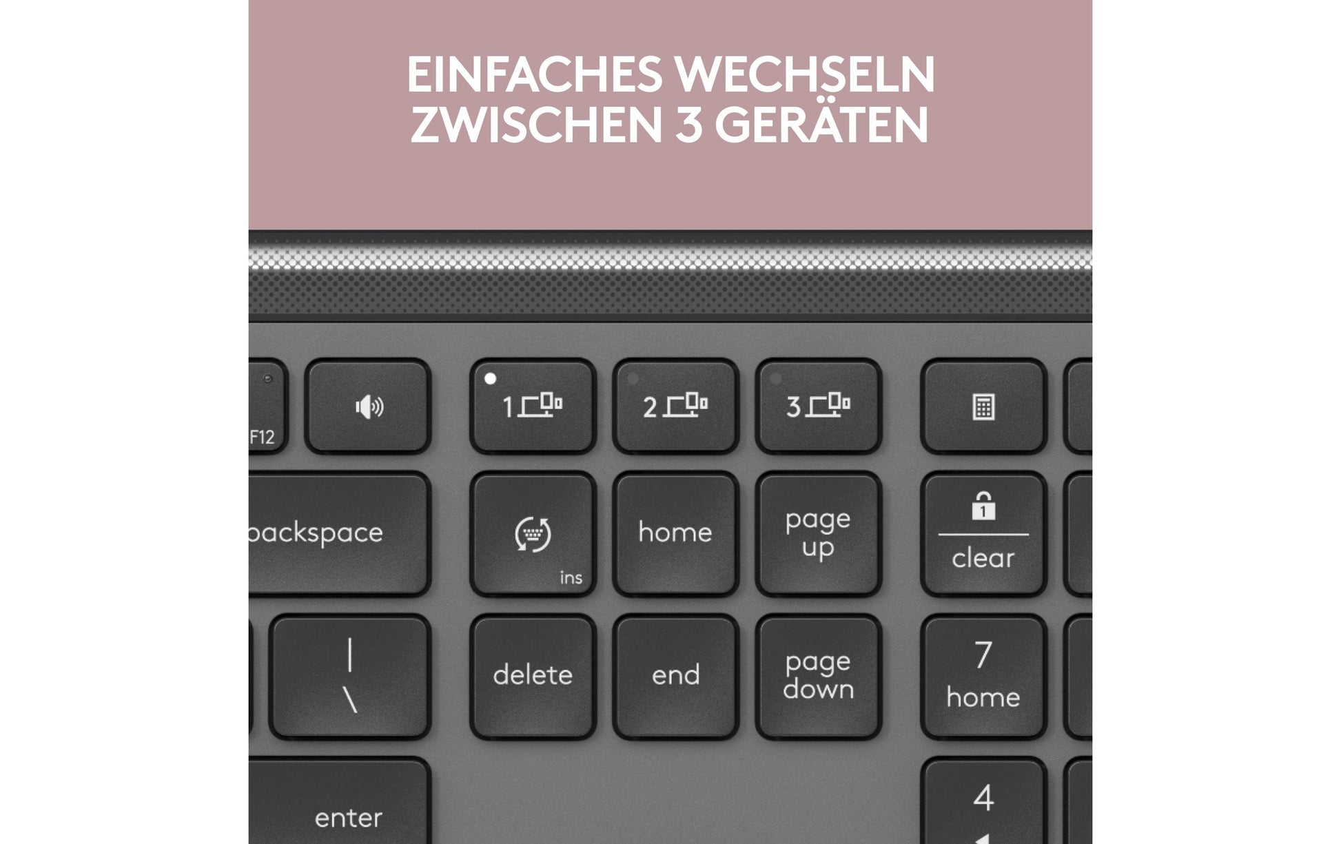 Logitech Signature Slim Wireless K950 – Tastatur, kabellos, CH-Layout (DE-CH), Grau