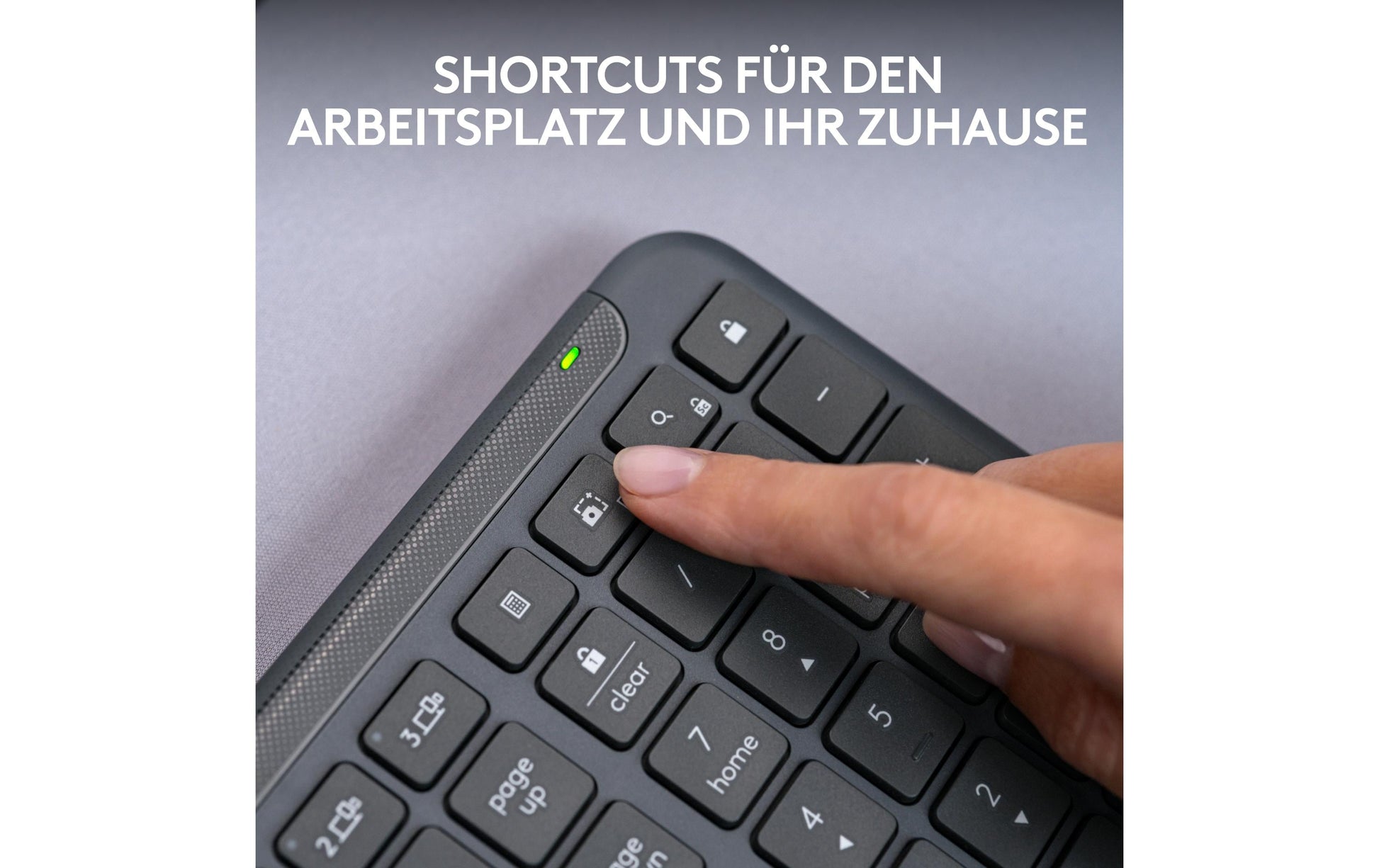Logitech Signature Slim Wireless K950 – Tastatur, kabellos, CH-Layout (DE-CH), Grau