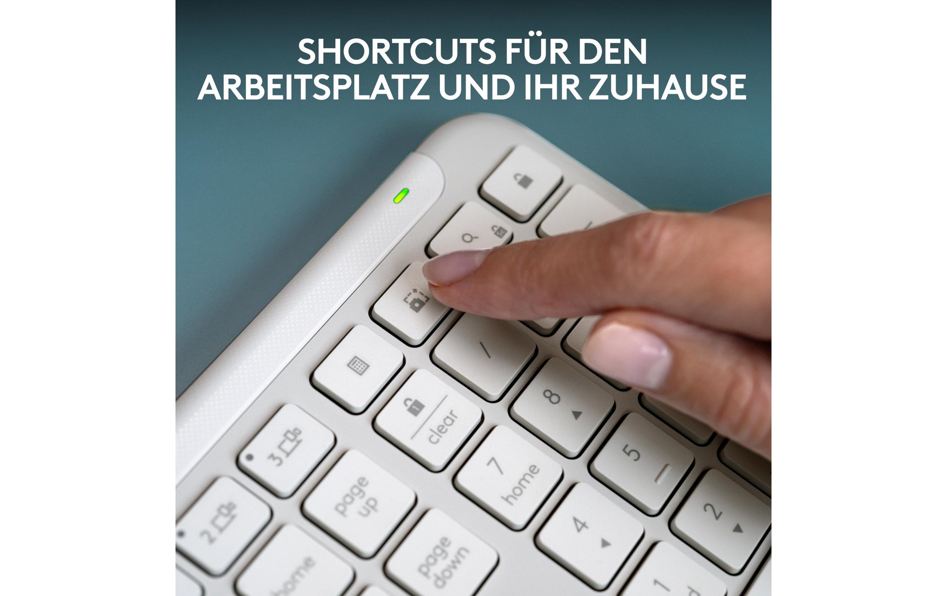 Logitech Signature Slim K950 – Tastatur, kabellos, CH-Layout (DE-CH), Weiss