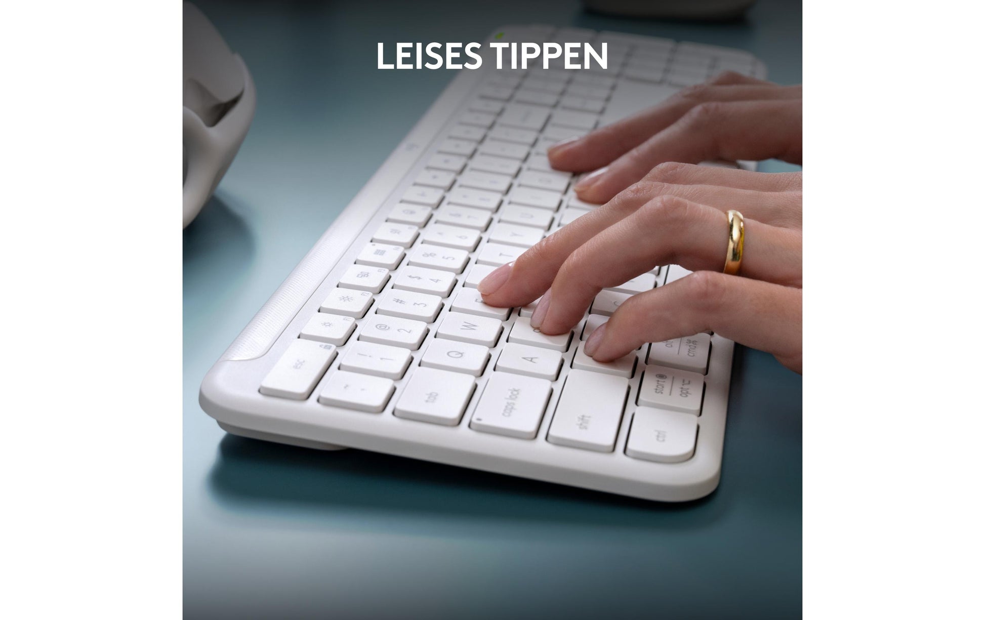 Logitech Signature Slim K950 – Tastatur, kabellos, CH-Layout (DE-CH), Weiss
