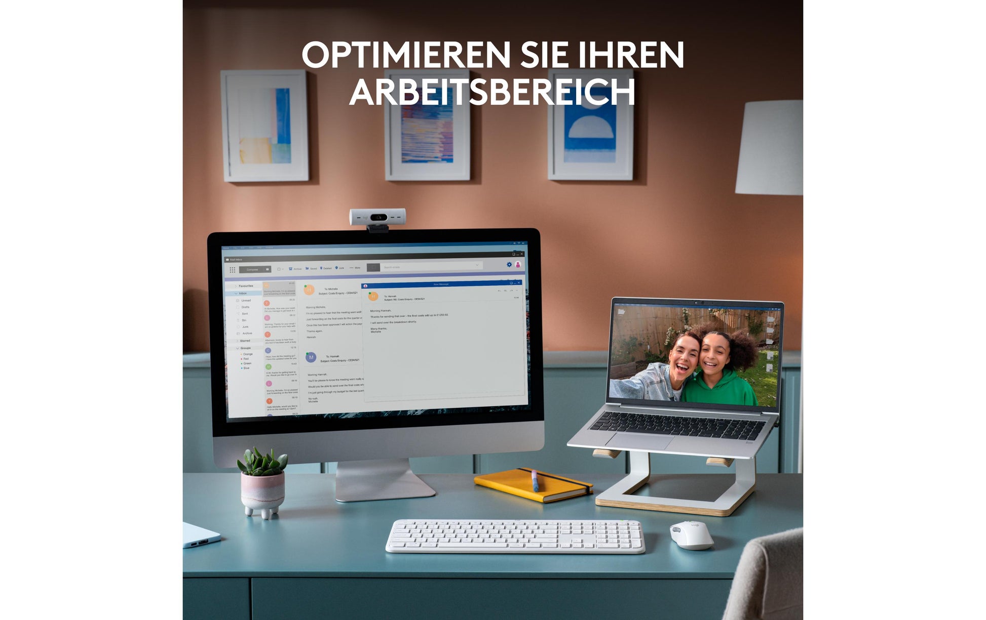 Logitech Signature Slim K950 – Tastatur, kabellos, CH-Layout (DE-CH), Weiss