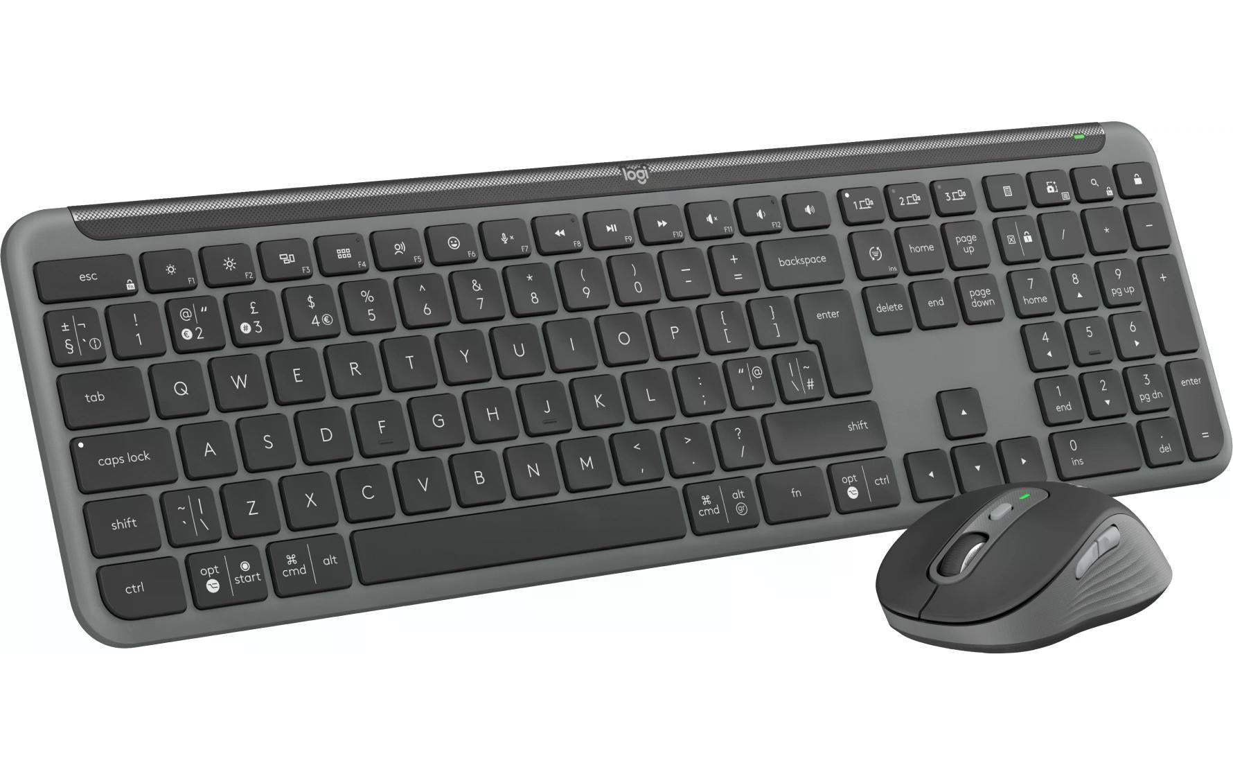 Logitech Signature Slim Combo MK950 – Tastatur, CH-Layout (DE-CH), Grau