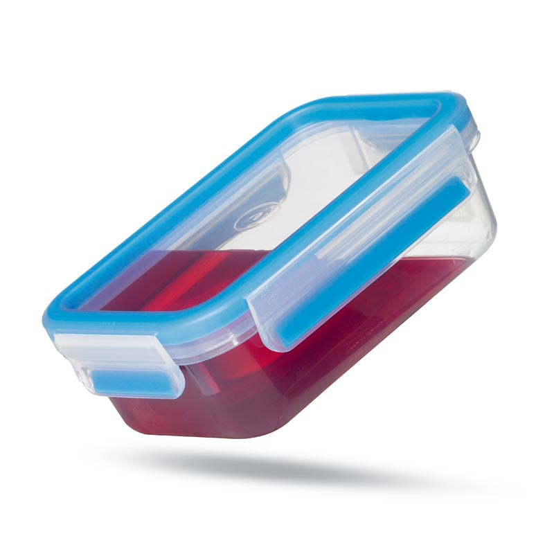 EMSA Clip & Close – Vorratsdose 2,3 l, 16,3 × 22,5 × 9,9 cm, Polypropylen (PP)/TPE, transparent/blau