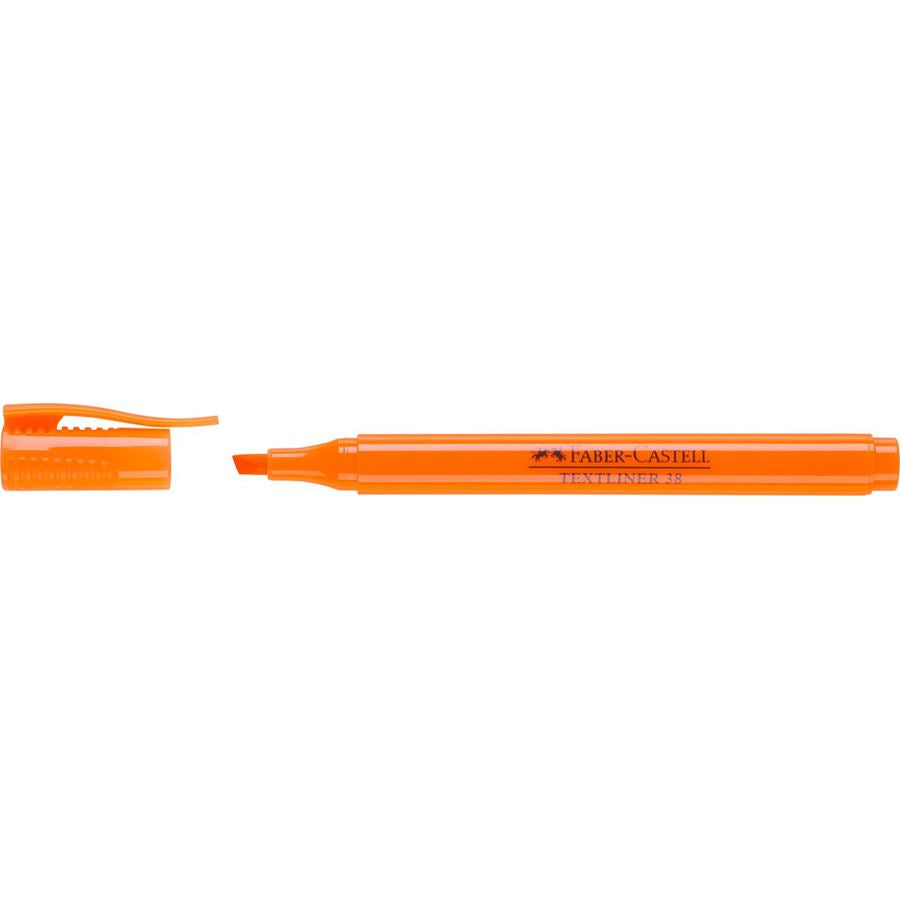Faber-Castell Textliner 38 Textmarker – Orange, Keilspitze 1/4 mm