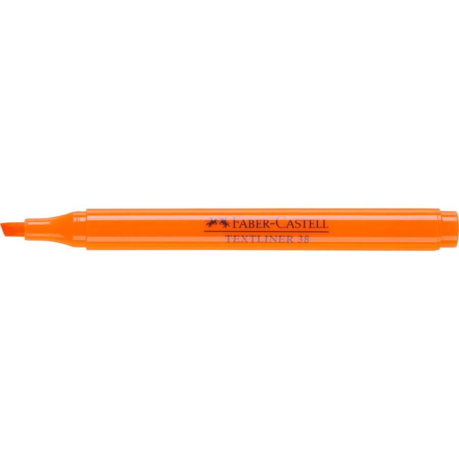 Faber-Castell Textliner 38 Textmarker – Orange, Keilspitze 1/4 mm