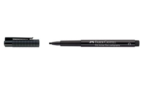 Faber-Castell PITT Kalligrafiestift – Kalligrafiespitze, 2,5 mm, wasserfest, schwarz