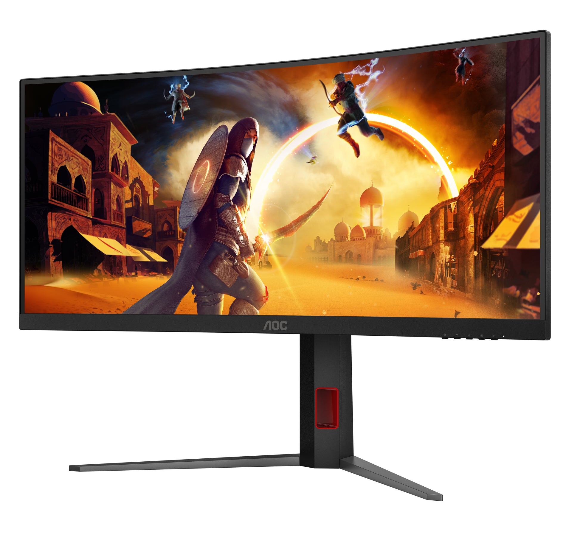 AOC CU34G4Z – Monitor, 34", VA, 240 Hz, 450 cd/m², Gebogen, USB-Hub, VESA 100 × 100, Schwarz