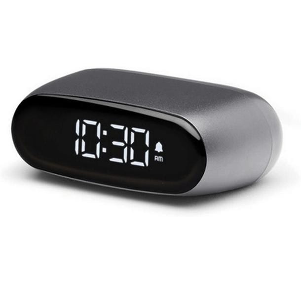 LEXON Minut Wecker – digital – 6,5 × 4,5 × 2,5 cm, dunkelgrau, USB, Schlummertaste