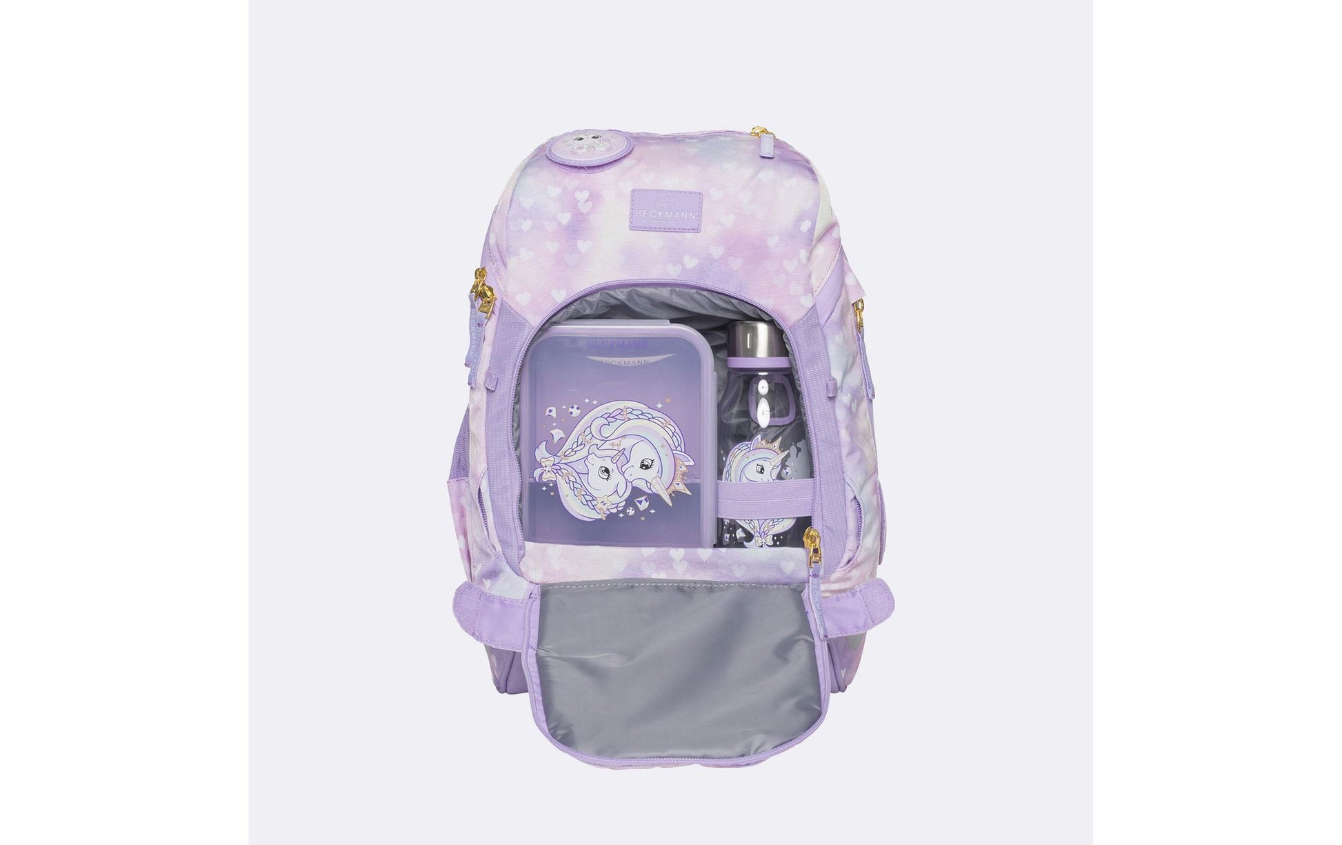 Beckmann Active Air FLX – Schulrucksack-Set 6-teilig, Unicorn Princess, 25 l, 22×39×26 cm
