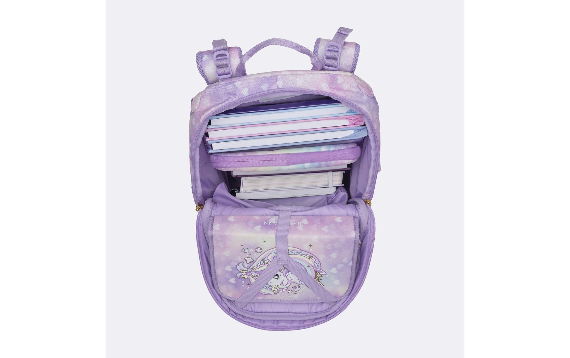 Beckmann Active Air FLX – Schulrucksack-Set 6-teilig, Unicorn Princess, 25 l, 22×39×26 cm