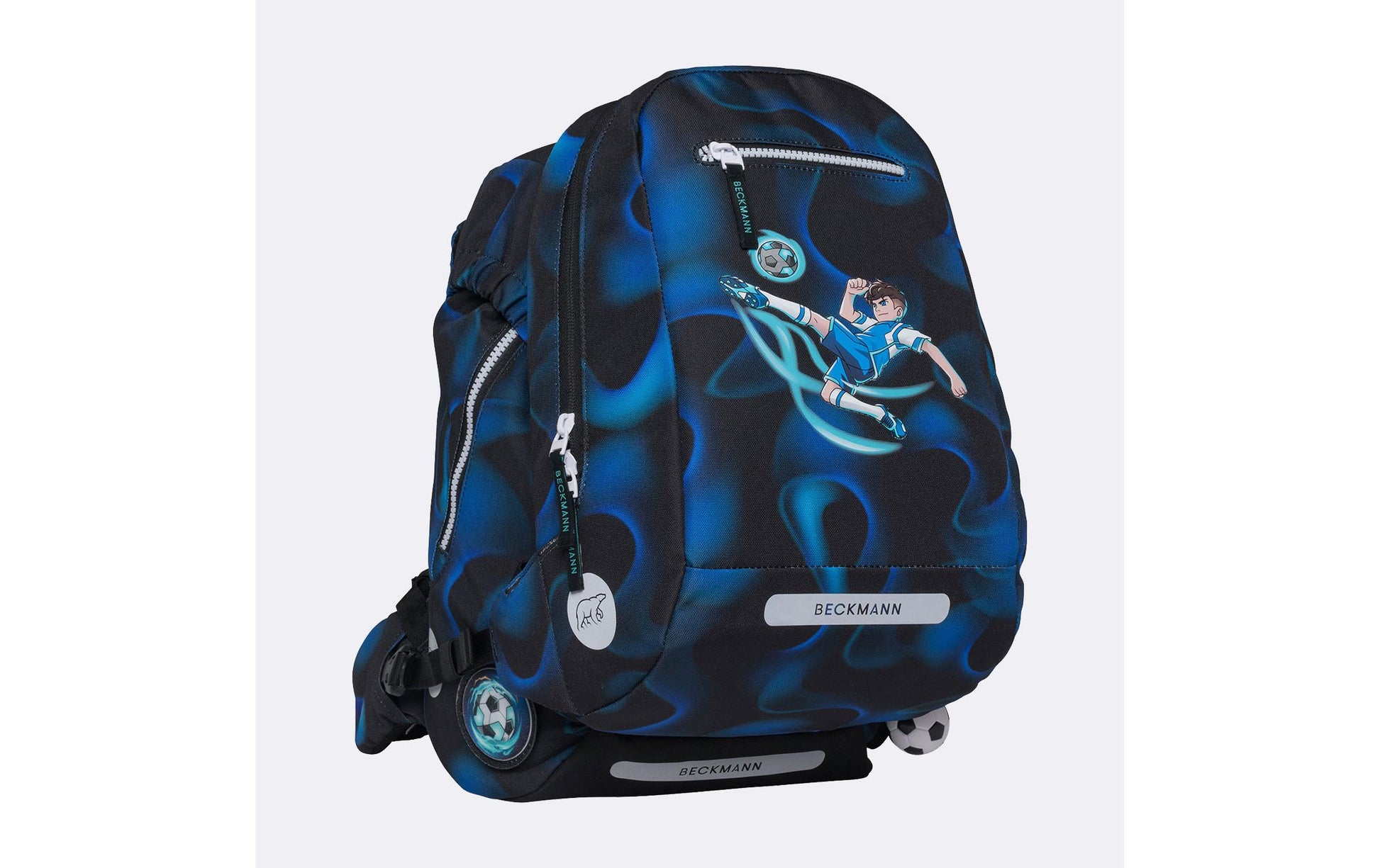 Beckmann Classic – Schulrucksack-Set 6-teilig, Fussball, 22 l, 24×37×25 cm