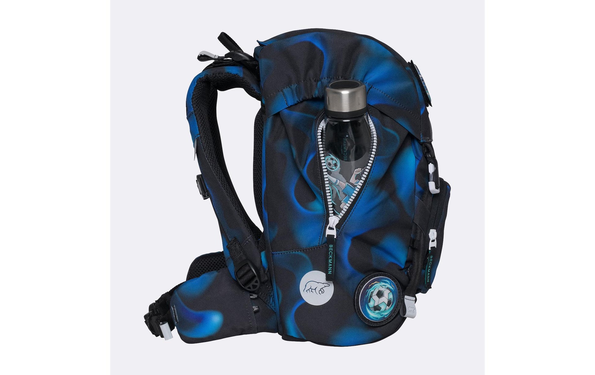 Beckmann Classic – Schulrucksack-Set 6-teilig, Fussball, 22 l, 24×37×25 cm