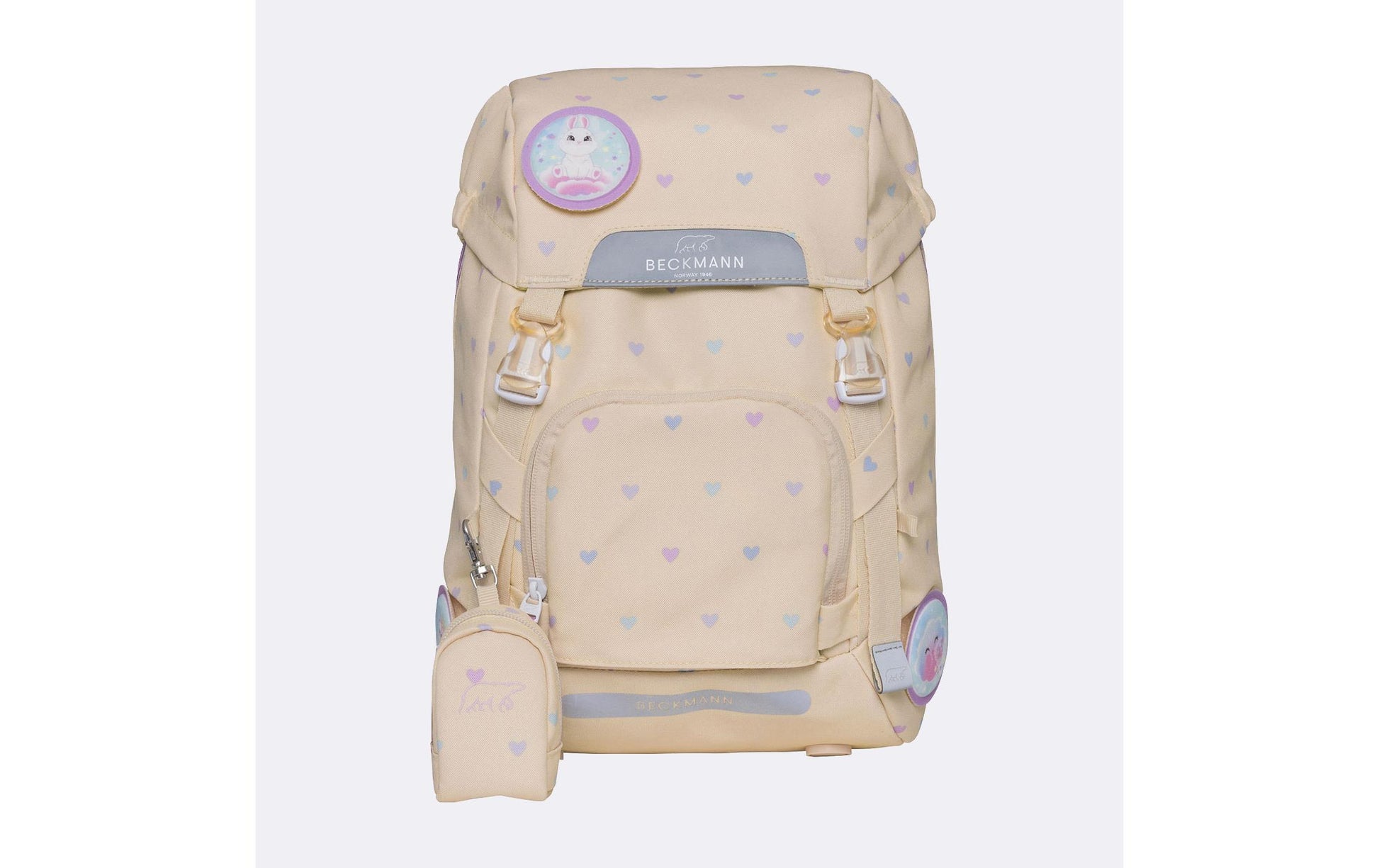 Beckmann Classic – Schulrucksack-Set 6-teilig, Yellow Heart, 22 l, 24×37×25 cm