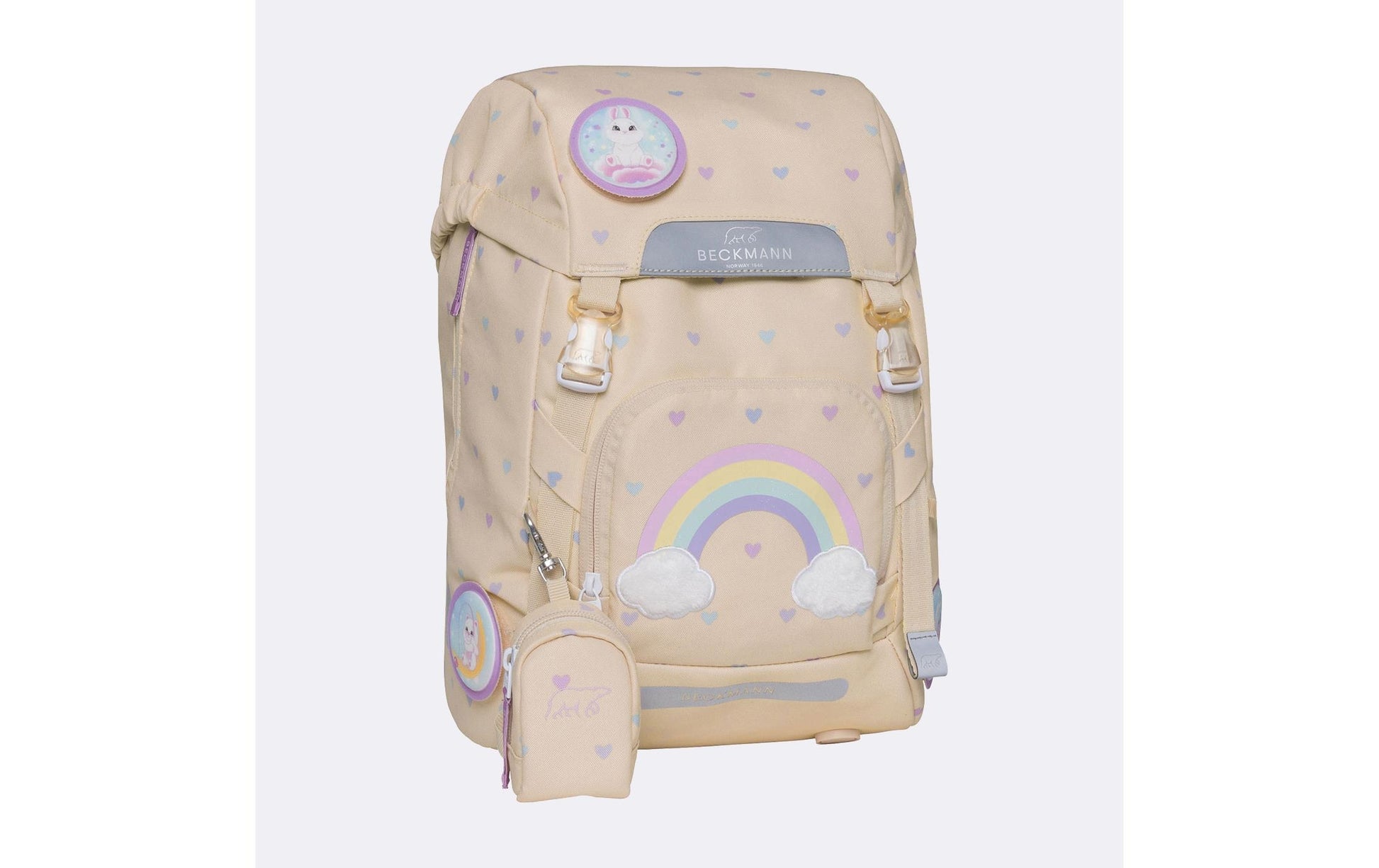 Beckmann Classic – Schulrucksack-Set 6-teilig, Yellow Heart, 22 l, 24×37×25 cm