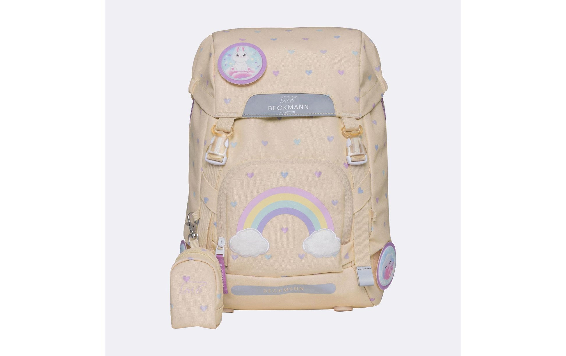 Beckmann Classic – Schulrucksack-Set 6-teilig, Yellow Heart, 22 l, 24×37×25 cm