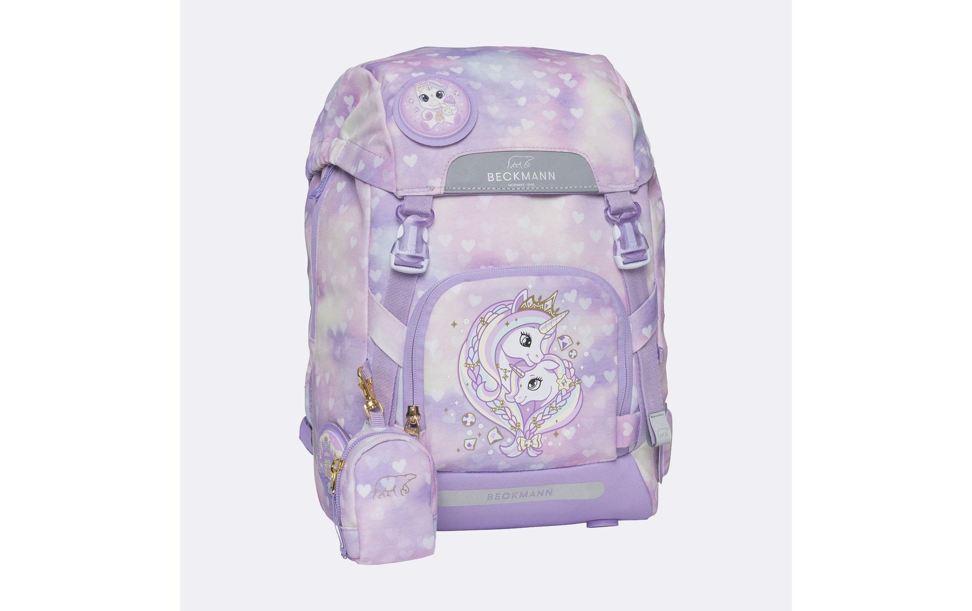 Beckmann Classic – Schulrucksack-Set 6-teilig, Unicorn Princess, 22 l, 24×37×25 cm
