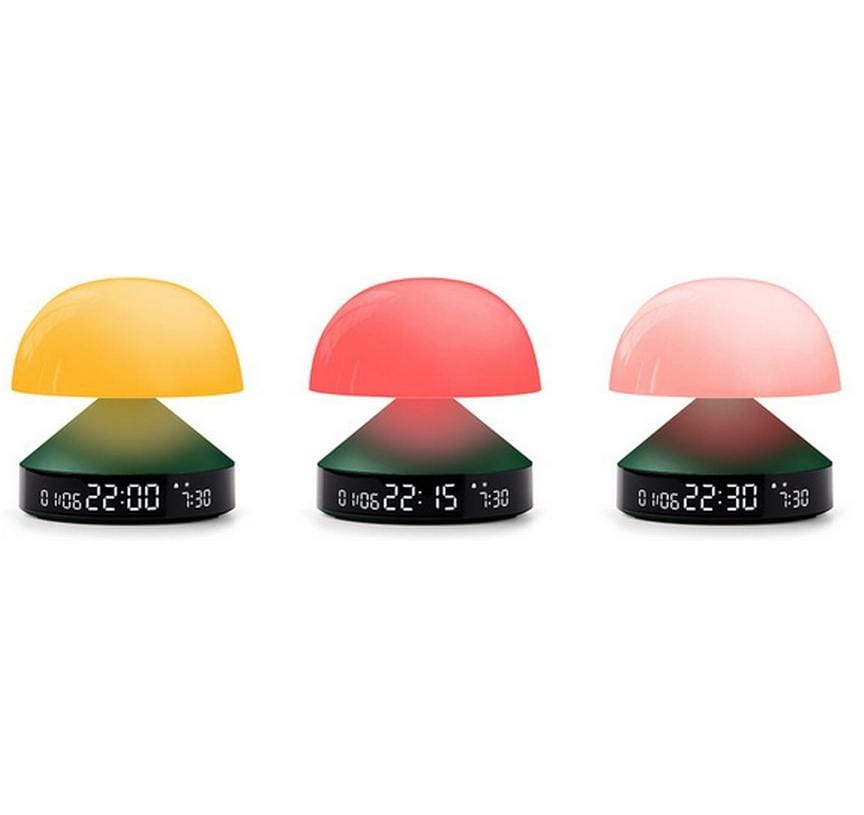 Lexon Lichtwecker Mina Sunrise – digital – 11 × 11 cm, dunkelgrün, Aluminium, USB, 5 Wecktöne