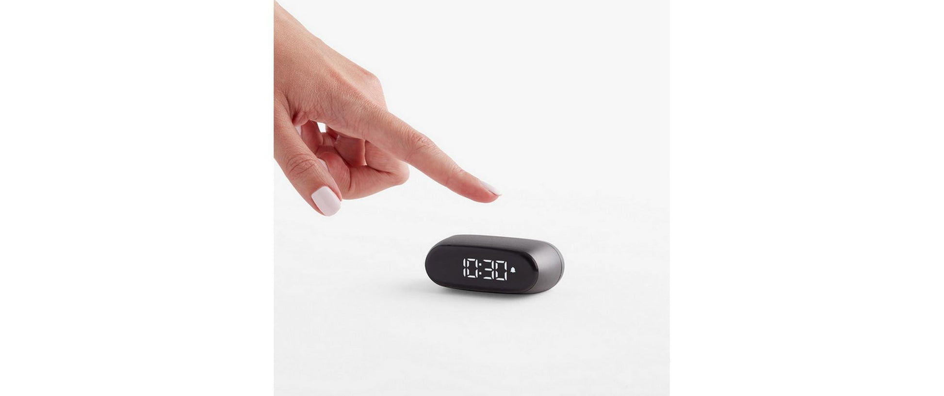LEXON Minut Wecker – digital – 6,5 × 4,5 × 2,5 cm, dunkelgrau, USB, Schlummertaste