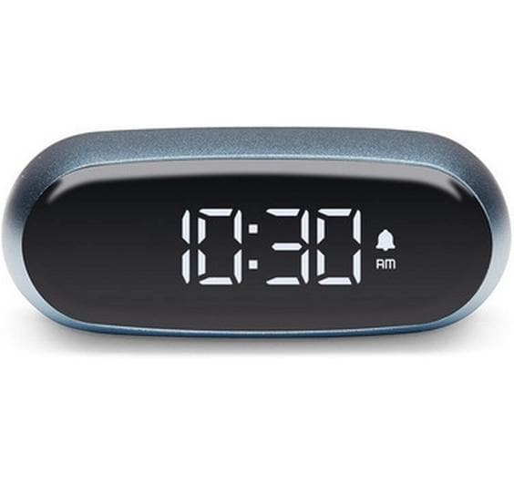 LEXON Minut Digitalwecker – Schlummerfunktion, USB, 6,5 × 4,5 × 2,5 cm, Hellblau, Aluminium