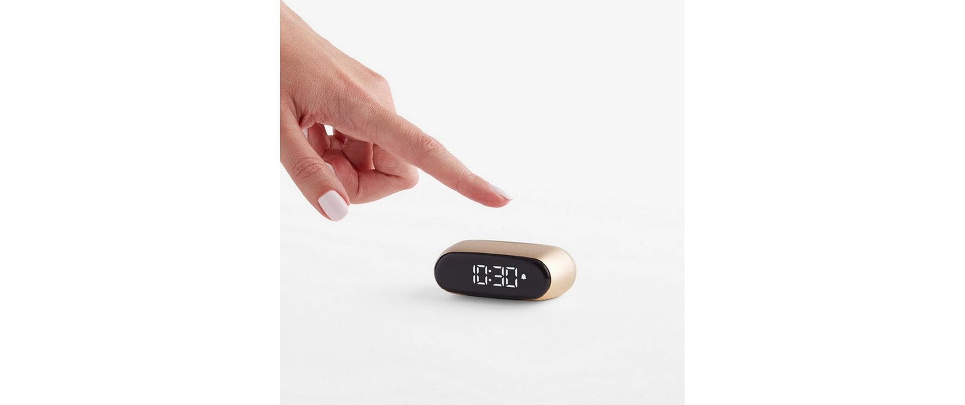 LEXON Minut Wecker – digital – 6,5 × 4,5 × 2,5 cm, gold, Aluminium, USB, Schlummerfunktion