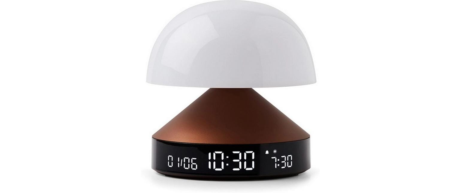 Lexon Lichtwecker Mina Sunrise – digital – 11,0 × 11,0 cm, bronze, Aluminium, USB, 5 Wecktöne