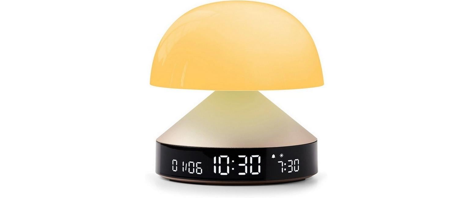 LEXON Lichtwecker Mina Sunrise – digital – 11 × 11 cm, gold, Aluminium, USB, 5 Wecktöne