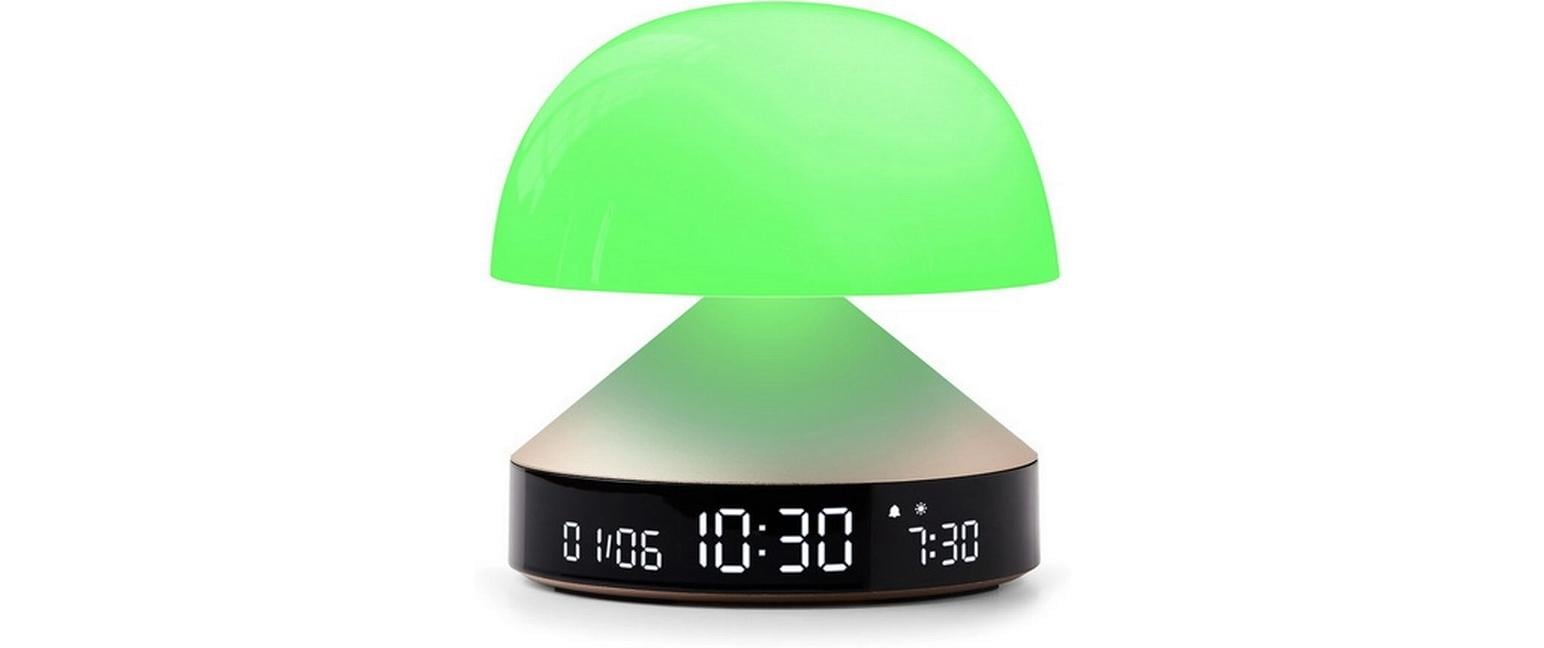 LEXON Lichtwecker Mina Sunrise – digital – 11 × 11 cm, gold, Aluminium, USB, 5 Wecktöne