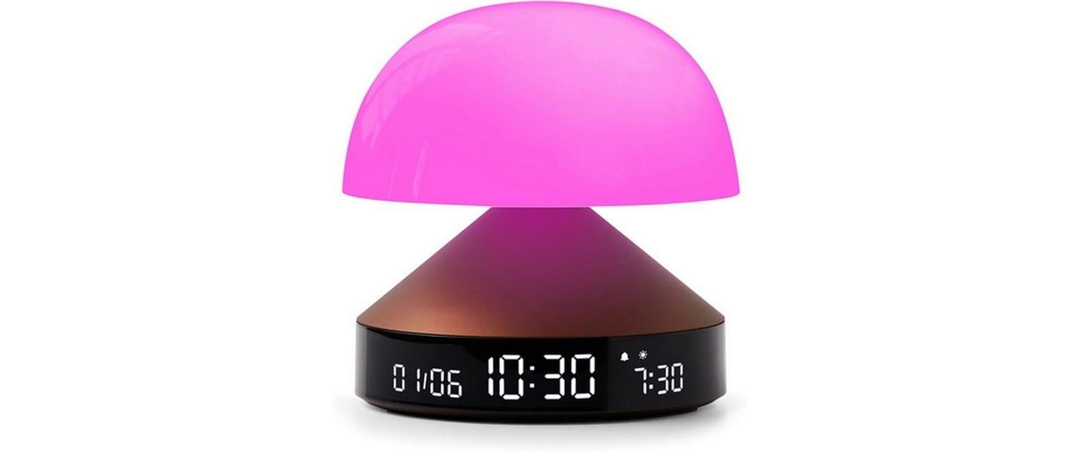 Lexon Lichtwecker Mina Sunrise – digital – 11,0 × 11,0 cm, bronze, Aluminium, USB, 5 Wecktöne