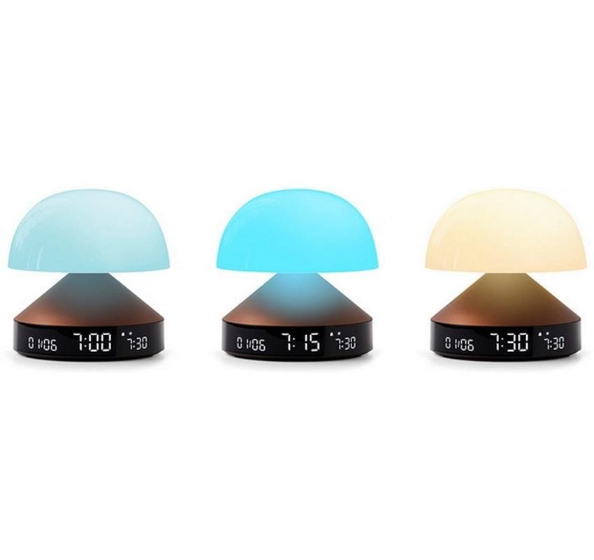 Lexon Lichtwecker Mina Sunrise – digital – 11,0 × 11,0 cm, bronze, Aluminium, USB, 5 Wecktöne