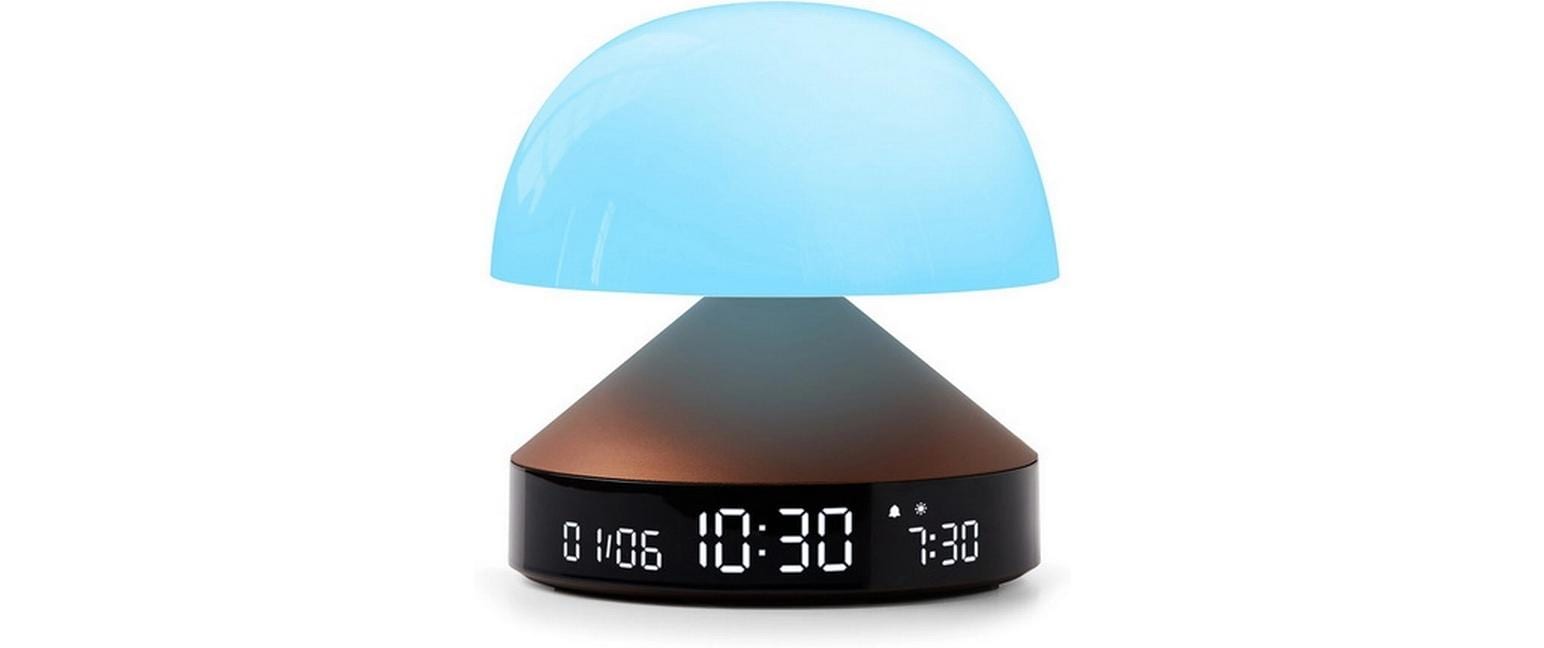 Lexon Lichtwecker Mina Sunrise – digital – 11,0 × 11,0 cm, bronze, Aluminium, USB, 5 Wecktöne