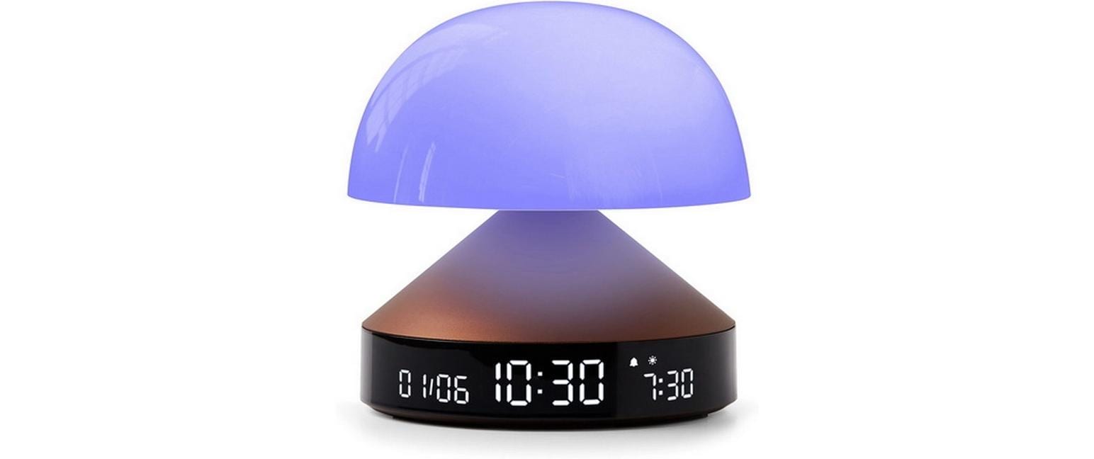 Lexon Lichtwecker Mina Sunrise – digital – 11,0 × 11,0 cm, bronze, Aluminium, USB, 5 Wecktöne