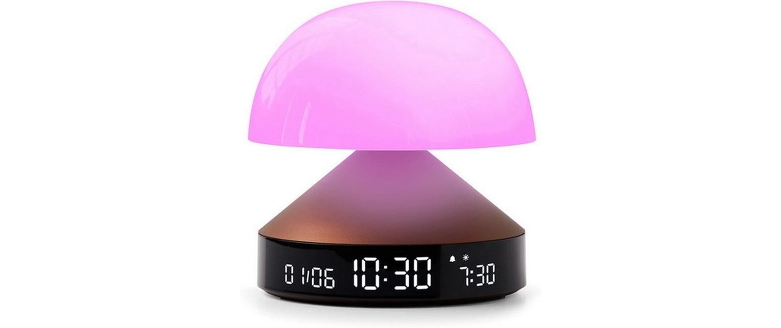 Lexon Lichtwecker Mina Sunrise – digital – 11,0 × 11,0 cm, bronze, Aluminium, USB, 5 Wecktöne