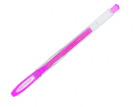 Uni-Ball Signo Sparkling Gelschreiber – pink, 0,7 mm, für dunkles Papier, Kappe