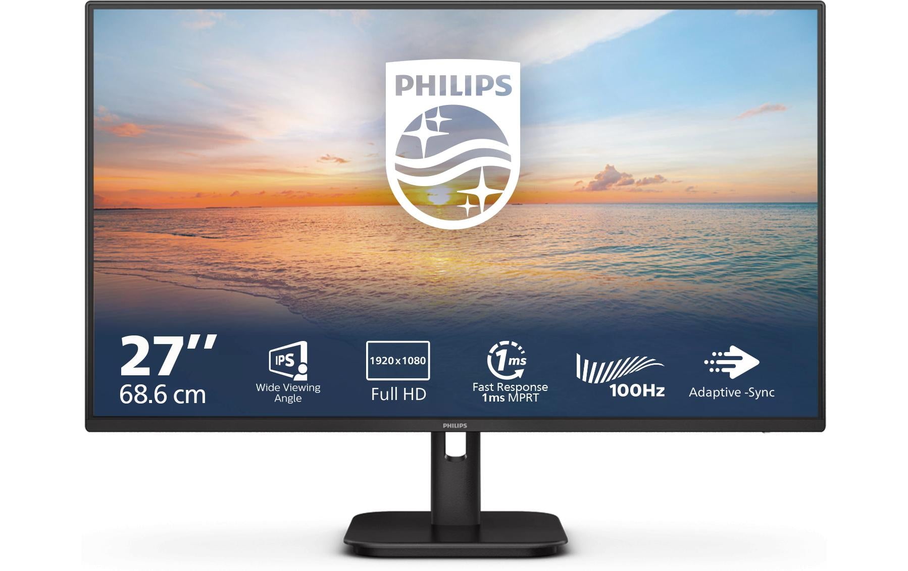 Philips 27E1N1100A/00 – Monitor, 27", 1920 × 1080 (Full HD), IPS, 100 Hz, 250 cd/m², VESA 100 × 100, Schwarz