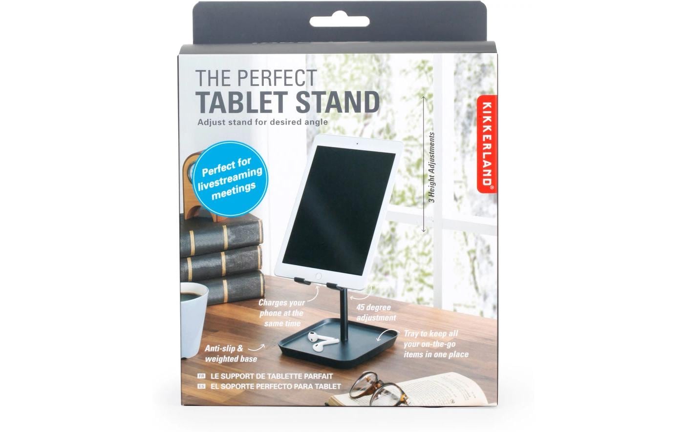 Kikkerland Tablet-Ständer – bis 15", ausziehbar – Schwarz